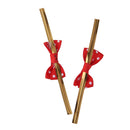 Lovely Cute Ribbon Bowknot Design Metallic Twist Ties Wedding Birthday Party Supplies PACK OF 50PCS Red