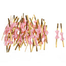 Lovely Cute Ribbon Bowknot Design Metallic Twist Ties Wedding Birthday Party Supplies PACK OF 50PCS Pink