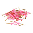 Lovely Cute Ribbon Bowknot Design Metallic Twist Ties Wedding Birthday Party Supplies PACK OF 50PCS Rose Red