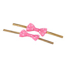 Lovely Cute Ribbon Bowknot Design Metallic Twist Ties Wedding Birthday Party Supplies PACK OF 50PCS Rose Red