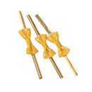 Lovely Cute Ribbon Bowknot Design Metallic Twist Ties Wedding Birthday Party Supplies PACK OF 50PCS Yellow