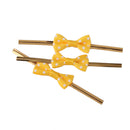 Lovely Cute Ribbon Bowknot Design Metallic Twist Ties Wedding Birthday Party Supplies PACK OF 50PCS Yellow
