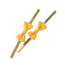 Lovely Cute Ribbon Bowknot Design Metallic Twist Ties Wedding Birthday Party Supplies PACK OF 50PCS Yellow