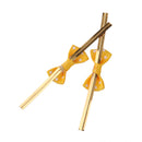 Lovely Cute Ribbon Bowknot Design Metallic Twist Ties Wedding Birthday Party Supplies PACK OF 50PCS Yellow