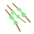 Lovely Cute Ribbon Bowknot Design Metallic Twist Ties Wedding Birthday Party Supplies PACK OF 50PCS Green