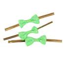 Lovely Cute Ribbon Bowknot Design Metallic Twist Ties Wedding Birthday Party Supplies PACK OF 50PCS Green