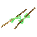 Lovely Cute Ribbon Bowknot Design Metallic Twist Ties Wedding Birthday Party Supplies PACK OF 50PCS Green