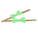 Lovely Cute Ribbon Bowknot Design Metallic Twist Ties Wedding Birthday Party Supplies PACK OF 50PCS Green