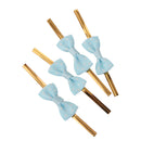 Lovely Cute Ribbon Bowknot Design Metallic Twist Ties Wedding Birthday Party Supplies PACK OF 50PCS Light Blue