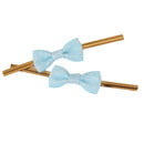 Lovely Cute Ribbon Bowknot Design Metallic Twist Ties Wedding Birthday Party Supplies PACK OF 50PCS Light Blue