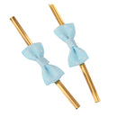 Lovely Cute Ribbon Bowknot Design Metallic Twist Ties Wedding Birthday Party Supplies PACK OF 50PCS Light Blue