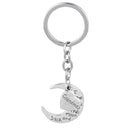 Stylish Silver Family Name Moon & Heart Key Ring Chain Keyring Xmas Gifts--grandma