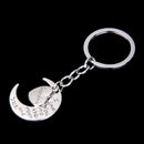 Stylish Silver Family Name Moon & Heart Key Ring Chain Keyring Xmas Gifts--grandma