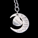 Stylish Silver Family Name Moon & Heart Key Ring Chain Keyring Xmas Gifts--grandma