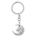 Silver Family Name Moon & Heart Key Ring Chain Keyring Xmas Gifts--son