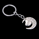 Silver Family Name Moon & Heart Key Ring Chain Keyring Xmas Gifts--son