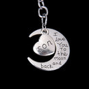 Silver Family Name Moon & Heart Key Ring Chain Keyring Xmas Gifts--son