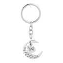 Silver Family Name Moon & Heart Key Ring Chain Keyring Xmas Gifts--mom