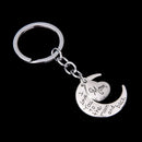 Silver Family Name Moon & Heart Key Ring Chain Keyring Xmas Gifts--mom