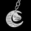 Silver Family Name Moon & Heart Key Ring Chain Keyring Xmas Gifts--mom