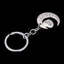 Silver Family Name Moon & Heart Key Ring Chain Keyring Xmas Gifts--mom