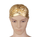 Men Women Fashionable Stretchable Elastic Turban Pleated Bonnet Head Wrap Cap Yoga Hat Headwear Gift Gold