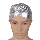 Men Women Fashionable Stretchable Elastic Turban Pleated Bonnet Head Wrap Cap Yoga Hat Headwear Gift Silver