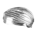 Men Women Fashionable Stretchable Elastic Turban Pleated Bonnet Head Wrap Cap Yoga Hat Headwear Gift Silver