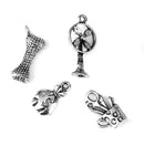 Men Women Mixed Shapes Charms Pendant For Necklace Bracelets Anklet Jewelry Making Accessory PACK OF 14PCS