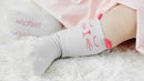 Pair Of Cute Stretchable Elastic Soft Comfortable Cotton Blend Cat Ear Pattern Socks Grey + Red
