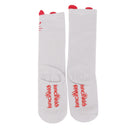 Pair Of Cute Stretchable Elastic Soft Comfortable Cotton Blend Cat Ear Pattern Socks Grey + Red
