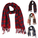 Women Girls Ladies Soft Cashmere Warm Scarf Wrap For Birthday Bride Bridesmaid Wedding Christmas New Year Decor Blue&Grey Plaid