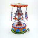 Retro 4 Man in Carousel Windup Tin Toy Mechanical Clockwork Collectible Gift