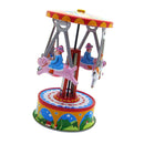Retro 4 Man in Carousel Windup Tin Toy Mechanical Clockwork Collectible Gift