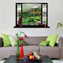 3D Lake Pavilion View Window Wall Sticker Decal Home Decor