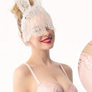 Masquerade Costume Party White Rabbit Long Ears Headband with Lace Mask