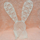 Masquerade Costume Party White Rabbit Long Ears Headband with Lace Mask
