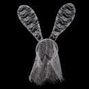 Masquerade Costume Party White Rabbit Long Ears Headband with Lace Mask