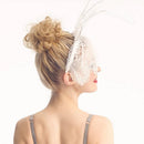 Masquerade Costume Party White Rabbit Long Ears Headband with Lace Mask