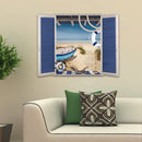 3D Window View Beach Scenery Wall Sticker Decal