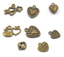 20 pcs Mixed Lots of Antique Bronze Heart Charms Pendants
