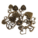 20 pcs Mixed Lots of Antique Bronze Heart Charms Pendants