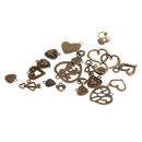 20 pcs Mixed Lots of Antique Bronze Heart Charms Pendants