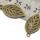 20pcs Antique Bronze Leaf Alloy Jewelry Making Charms Pendant