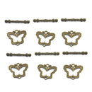 6 Sets Antique Bronze Butterfly Shape Toggle Clasps Jewelry Findings