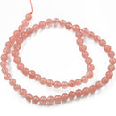 Synthetic Round Shaped Loose Beads Strand Necklace Bracelet Earrings Jewelry Making DIY Accessories 15.5 Inch Watermelon Red