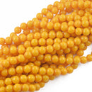 8mm Round Shaped Jade Strand Beads Jewelry Making Findings DIY Accessories 15.5 Inch Yellow