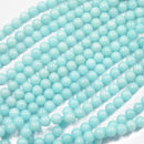 8mm Round Shaped Jade Strand Beads Jewelry Making Findings DIY Accessories 15.5 Inch Blue