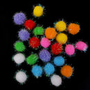 24PCS Mixed Colours Glitzy Fluffy PomPom Balls DIY Craft 30mm