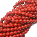 Turquoise Stone Loose Gemstone Beads Strand Jewelry Making DIY Craft Supplies 15.5 Inch Red